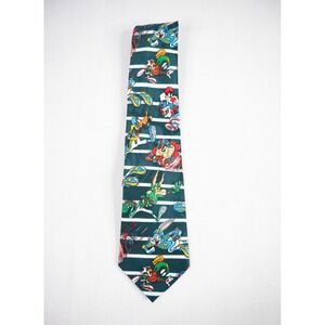 Looney Tunes Mania Necktie Mens OS Green Vintage 1994 Football Martian‎ Taz Bugs